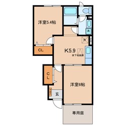 上横須賀駅 徒歩10分 1階の物件間取画像